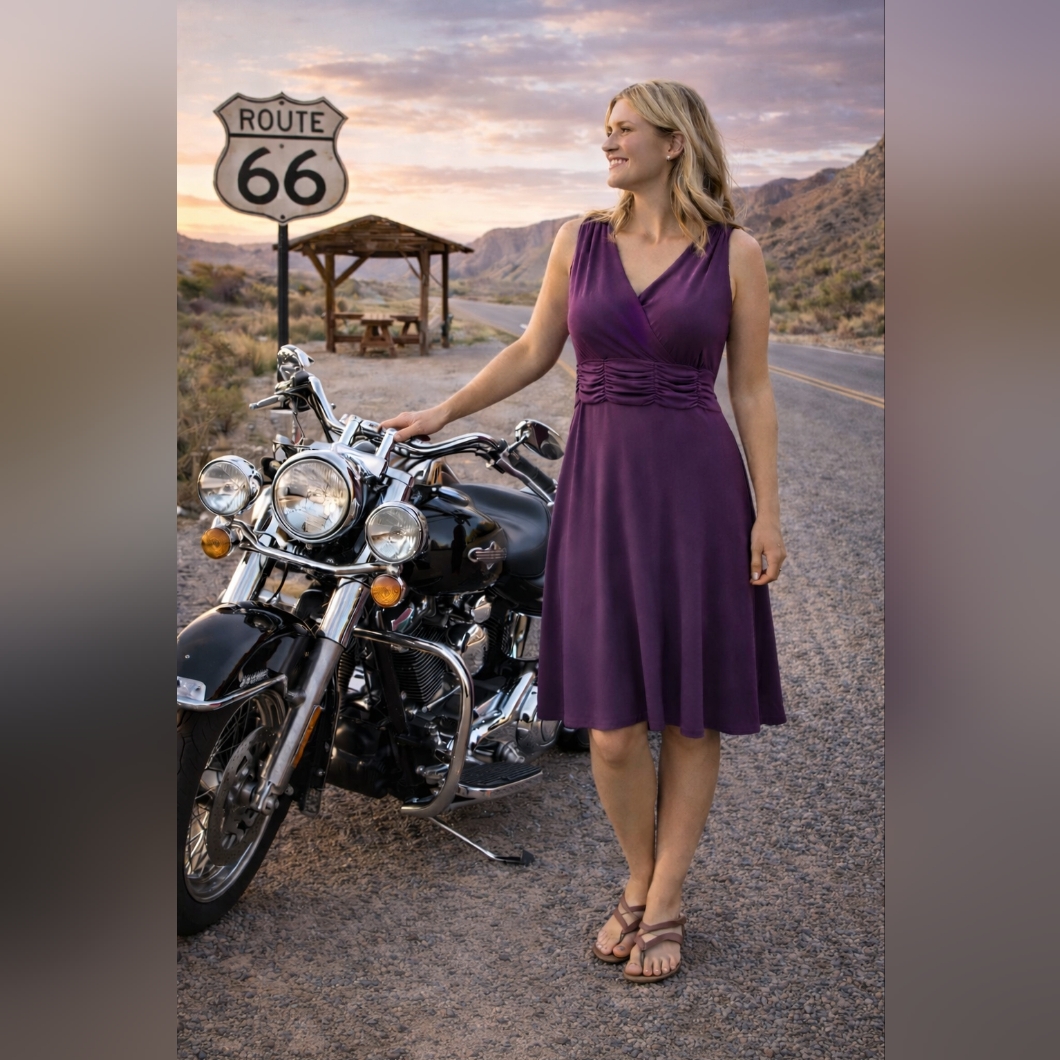 Aa Studio Aa Elegant Purple Asymmetrical Dress